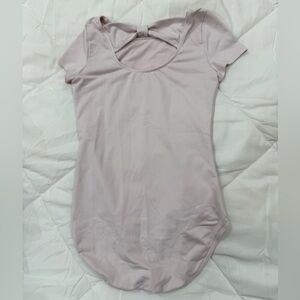 Justice Light Pink Short Sleeve leotard